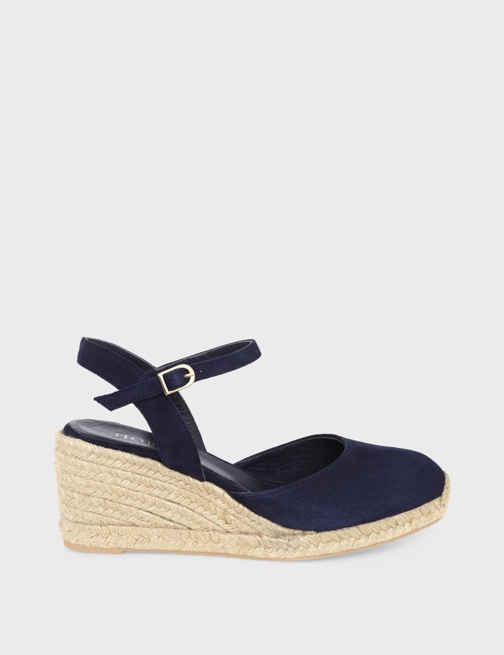 Suede Ankle Strap Wedge Espadrilles