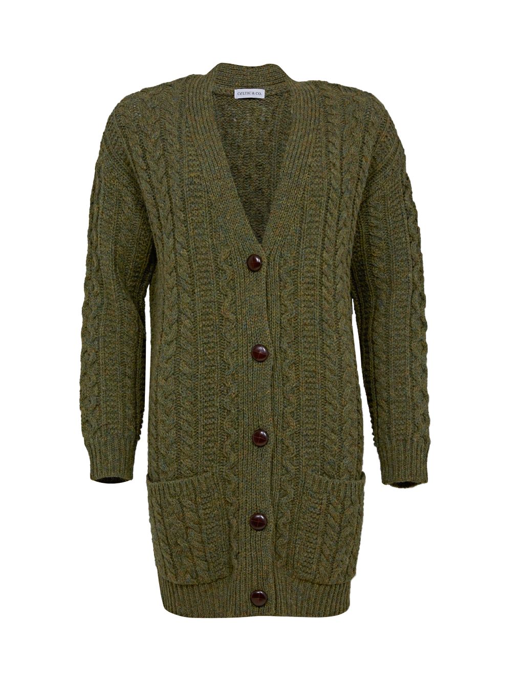 Pure Wool Cable Knit Boyfriend Cardigan image 2