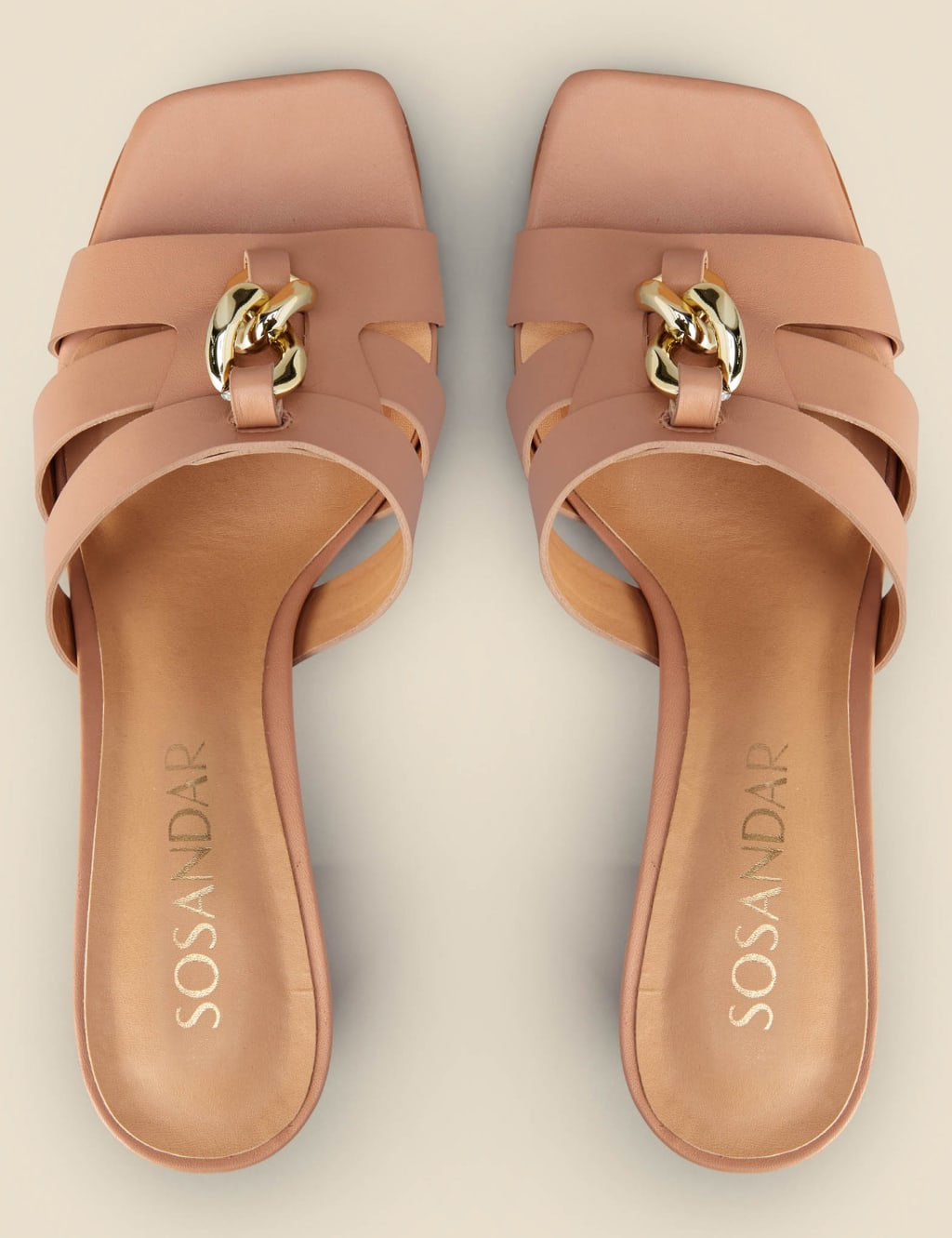 Leather Slip On Block Heel Square Toe Mules image 2