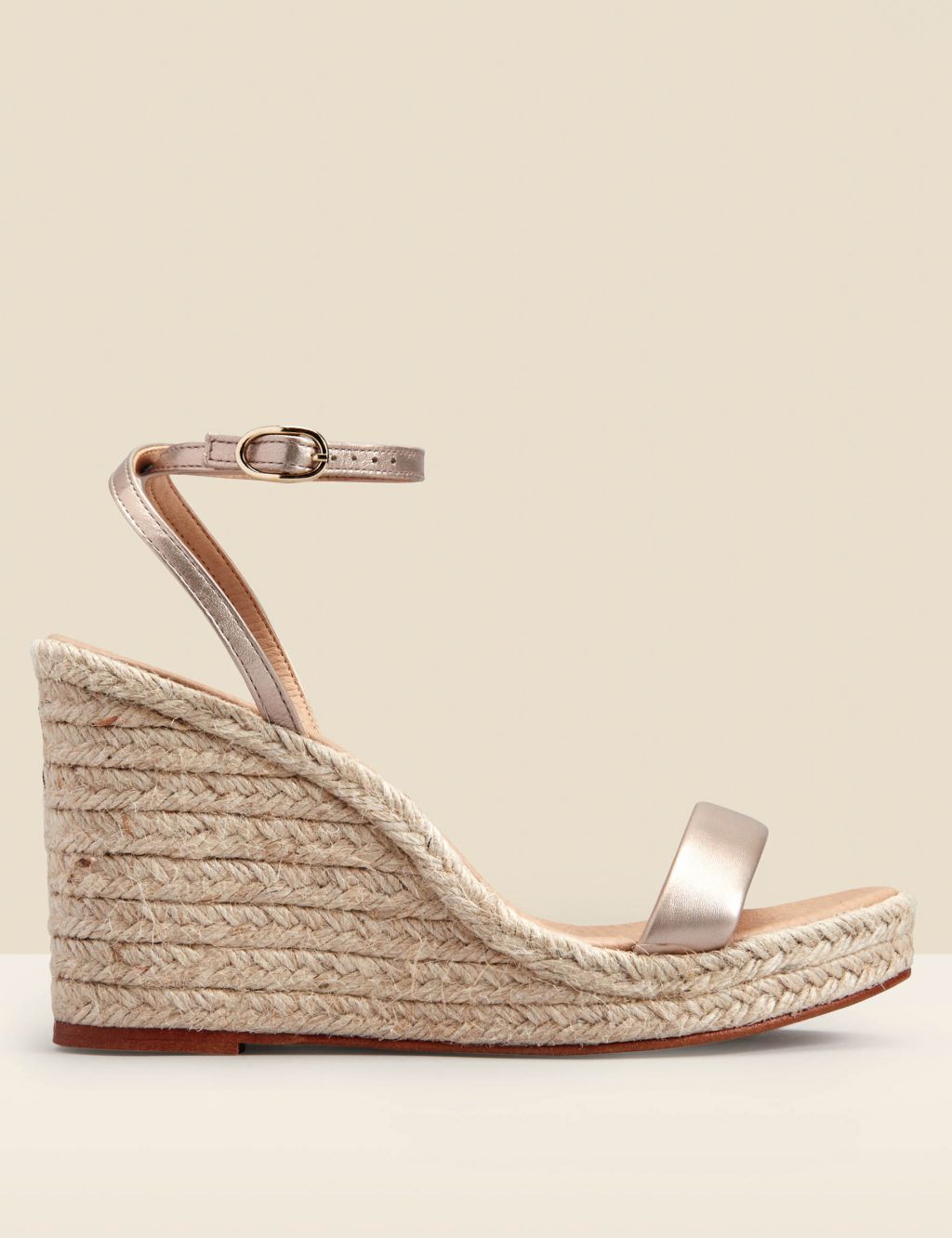 Leather Ankle Strap Wedge Espadrilles image 1