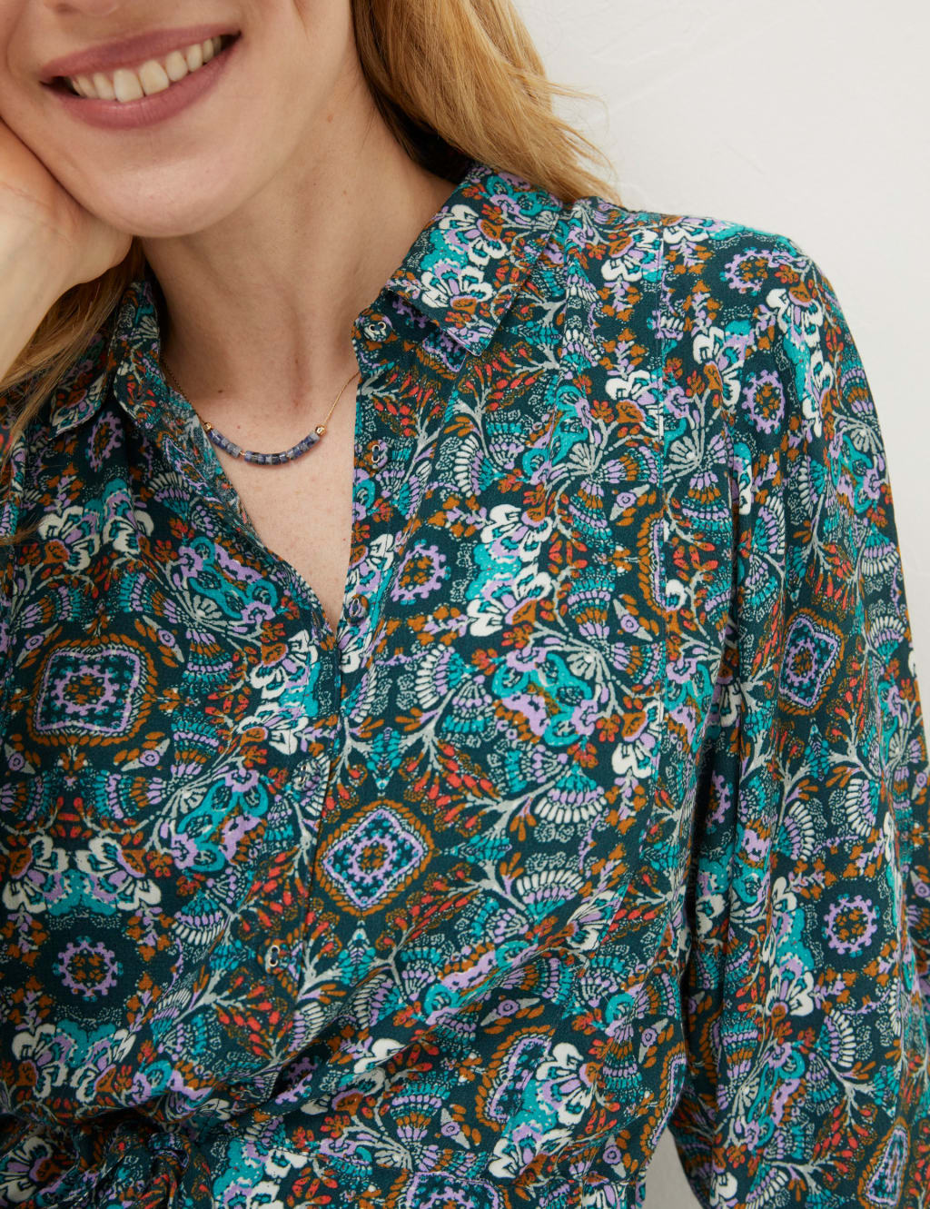 Floral Tie Waist Midaxi Shirt Dress image 3