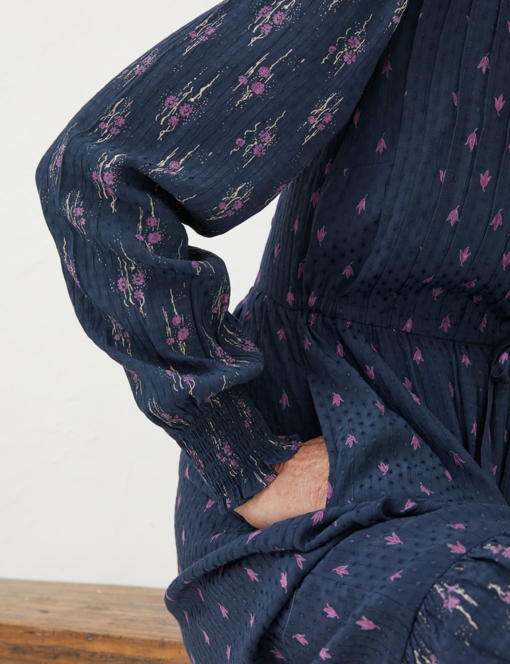 Floral V-Neck Tie Waist Maxi Shirt Dress image 3