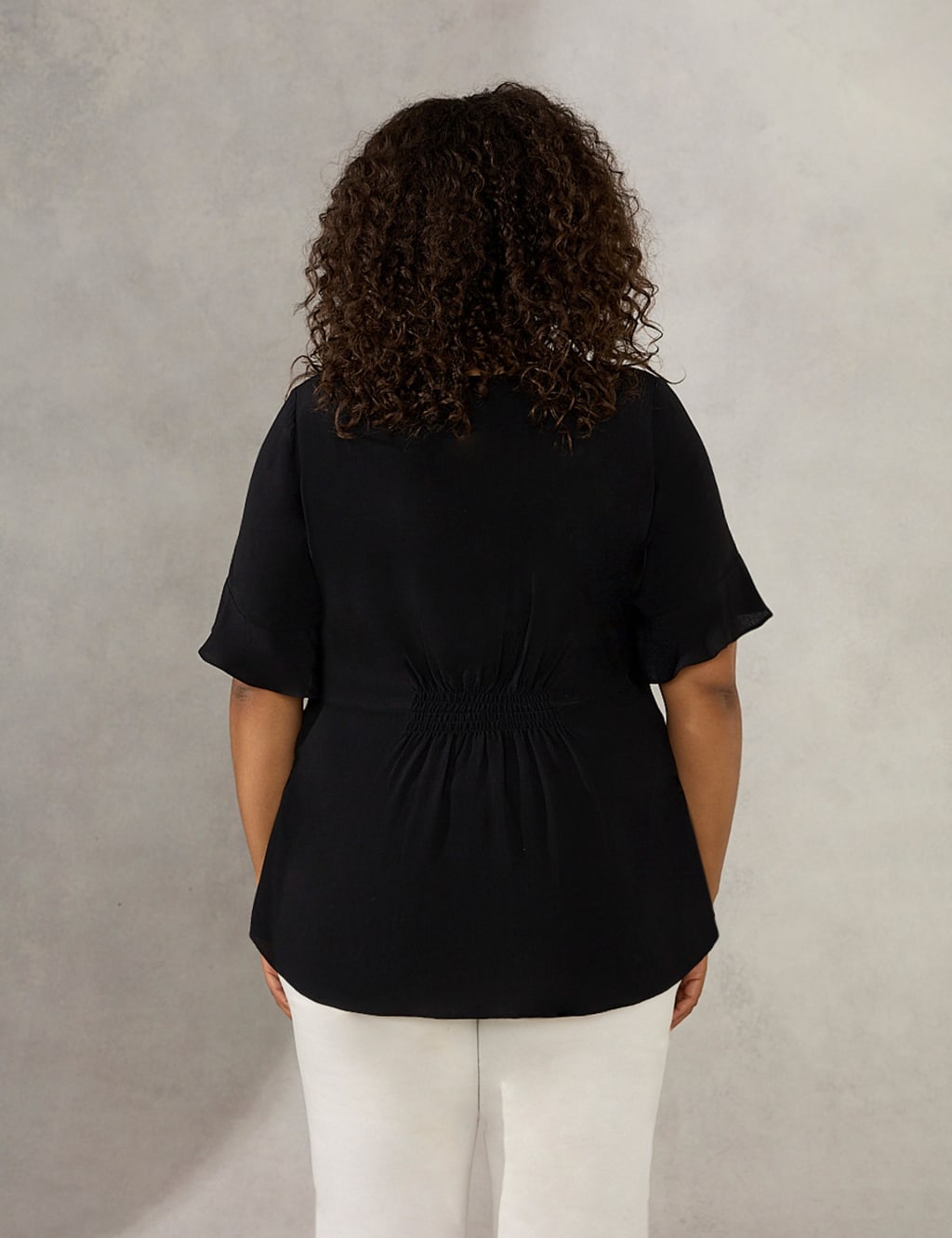 V-Neck Relaxed Button Through Blouse image 4