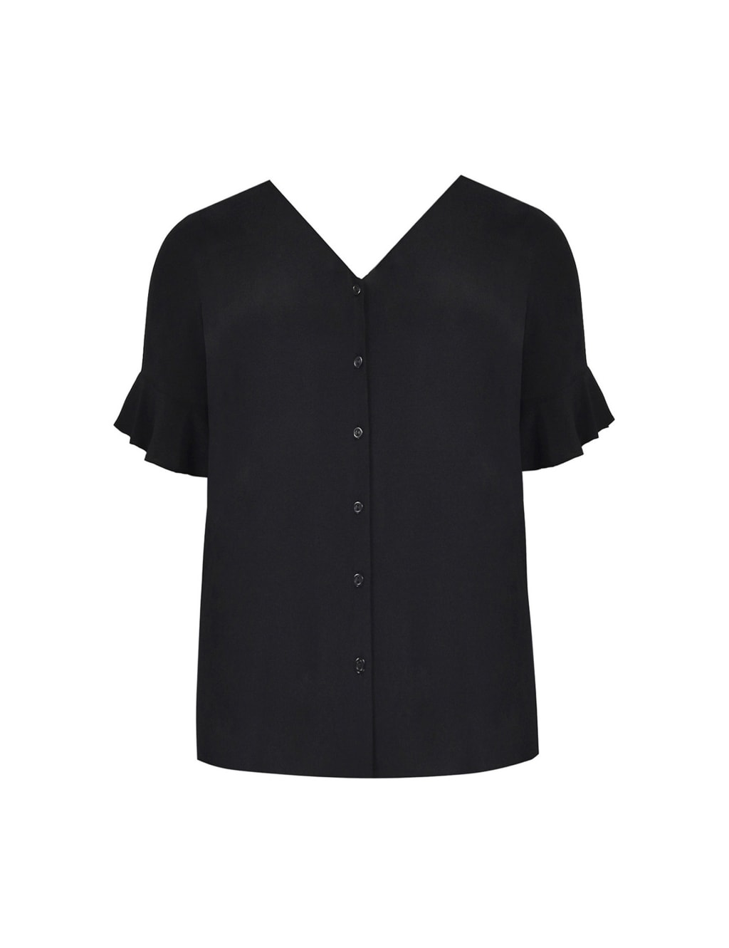 V-Neck Relaxed Button Through Blouse image 2