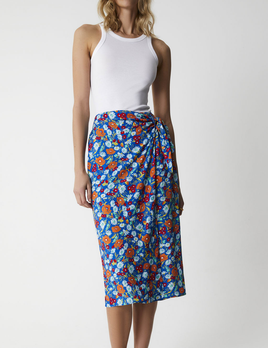Floral Midi Wrap Skirt image 2