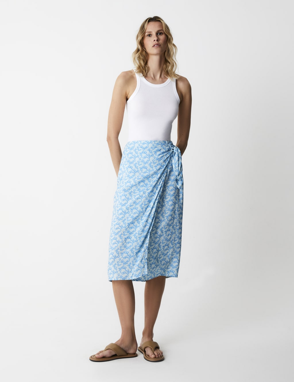 Floral Midi Wrap Skirt image 1