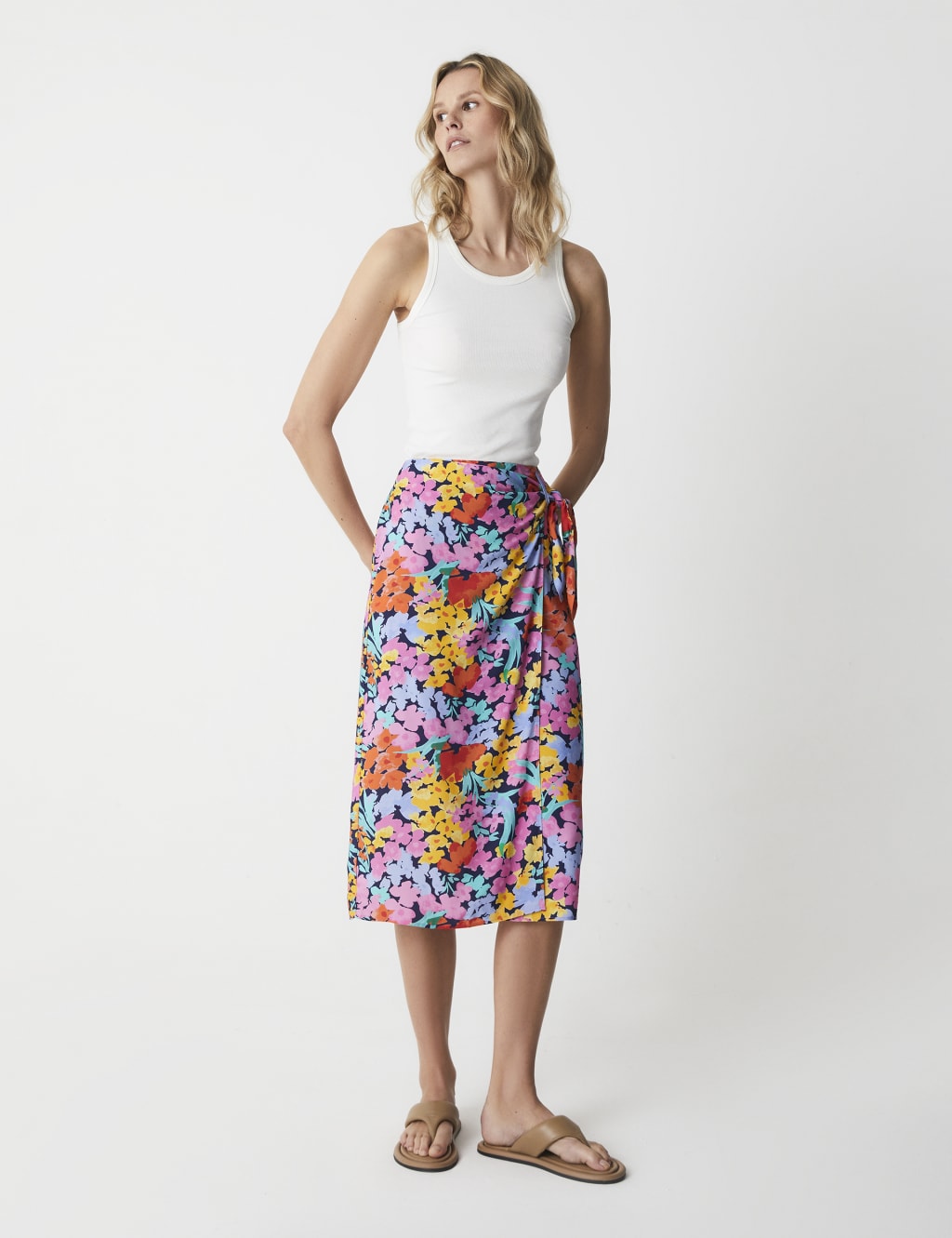 Floral Midi Wrap Skirt image 1
