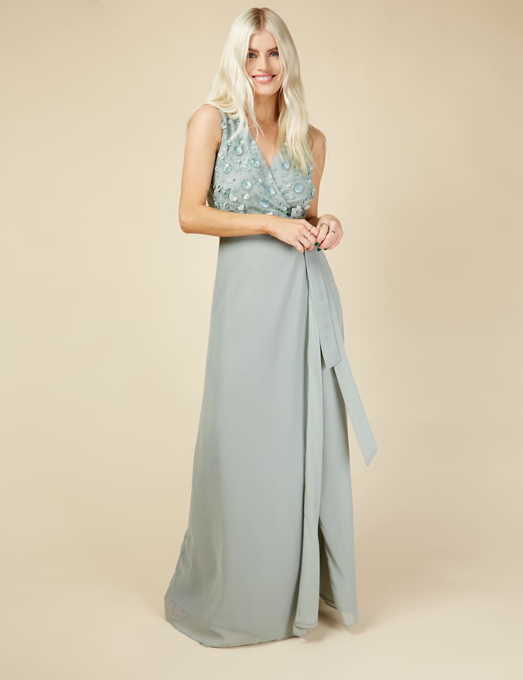 Embellished Maxi Wrap Bridesmaid Dress image 1