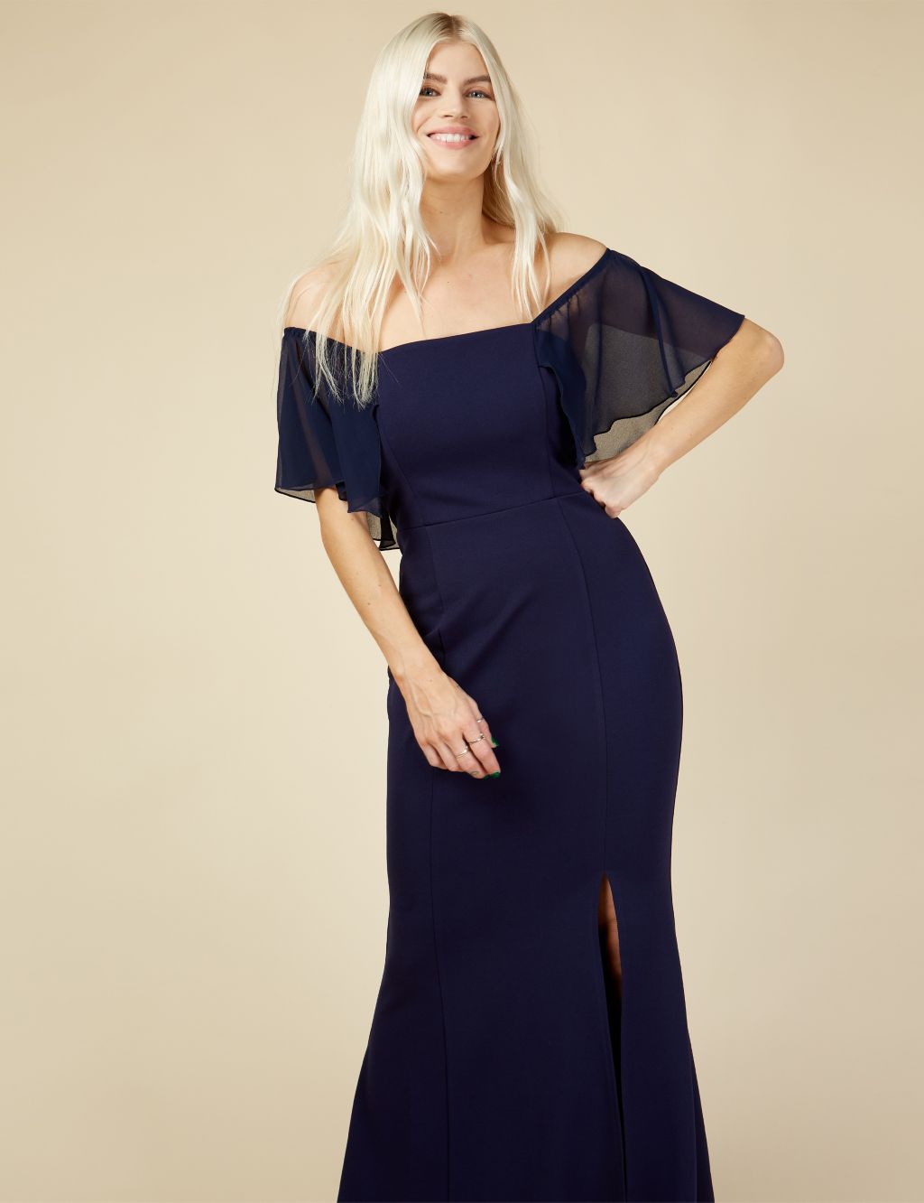Bardot Frill Sleeve Maxi Dress image 2