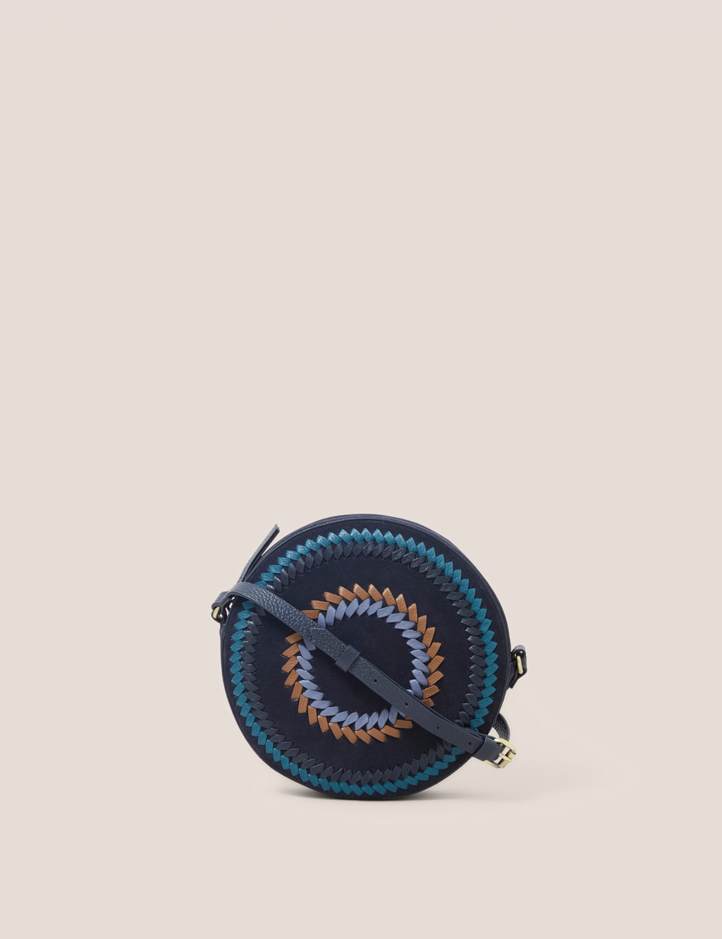 Leather Woven Circle Cross Body Bag image 1