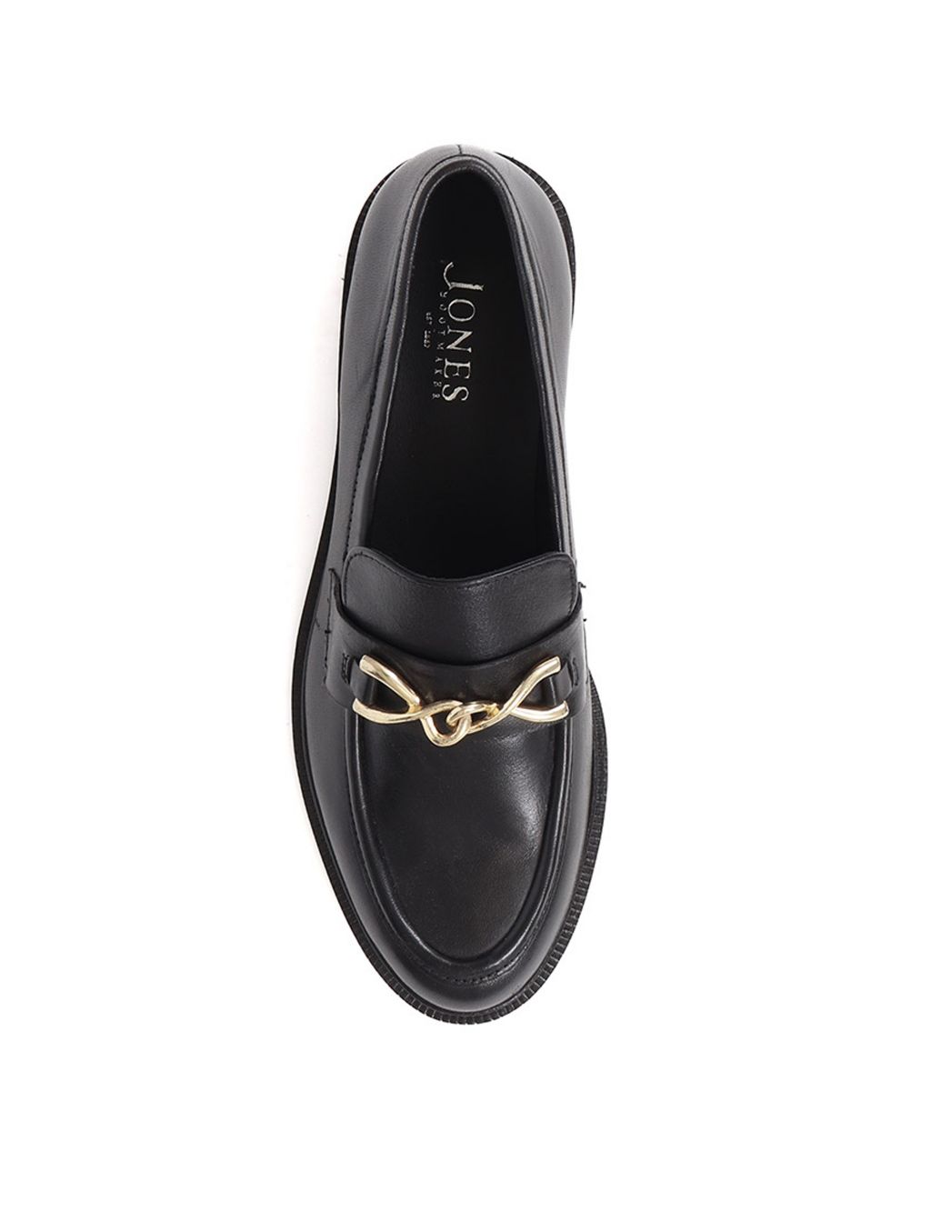 Leather Chain Detail Flat Loafers image 3