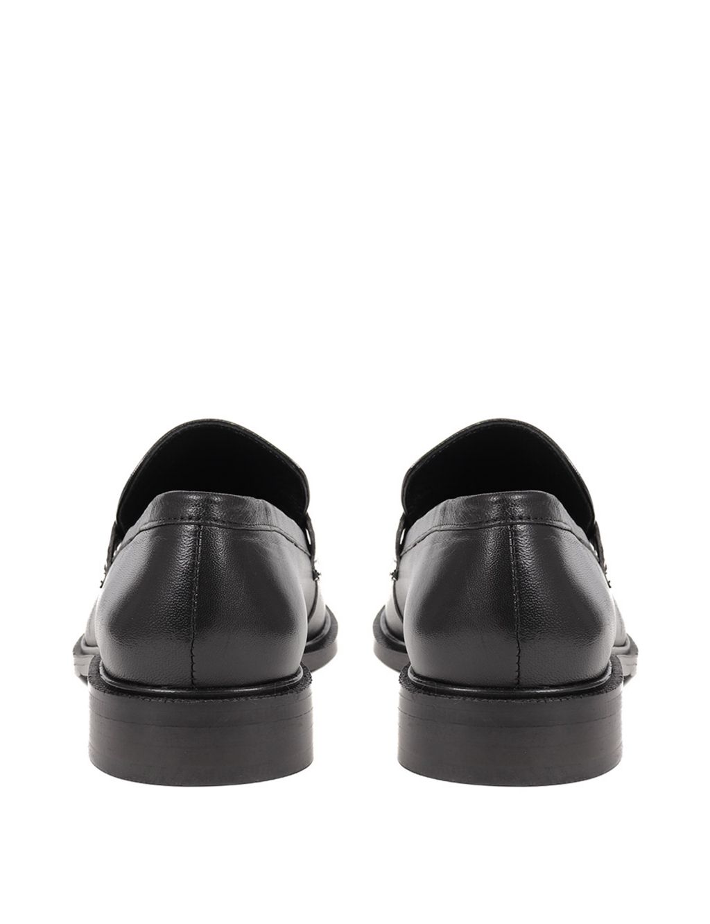 Leather Chain Detail Flat Loafers image 4