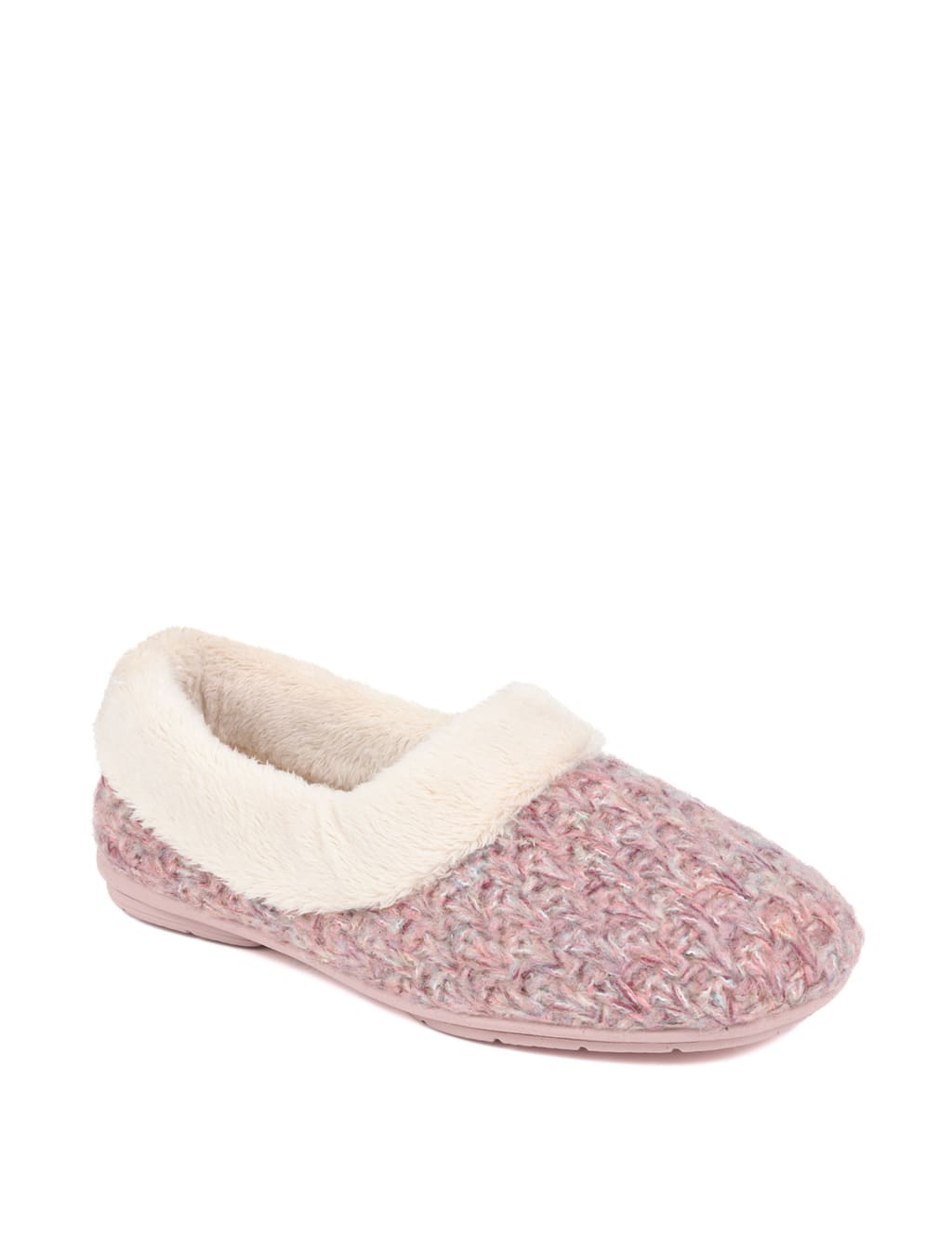 Faux Fur Lined Round Toe Slippers image 2