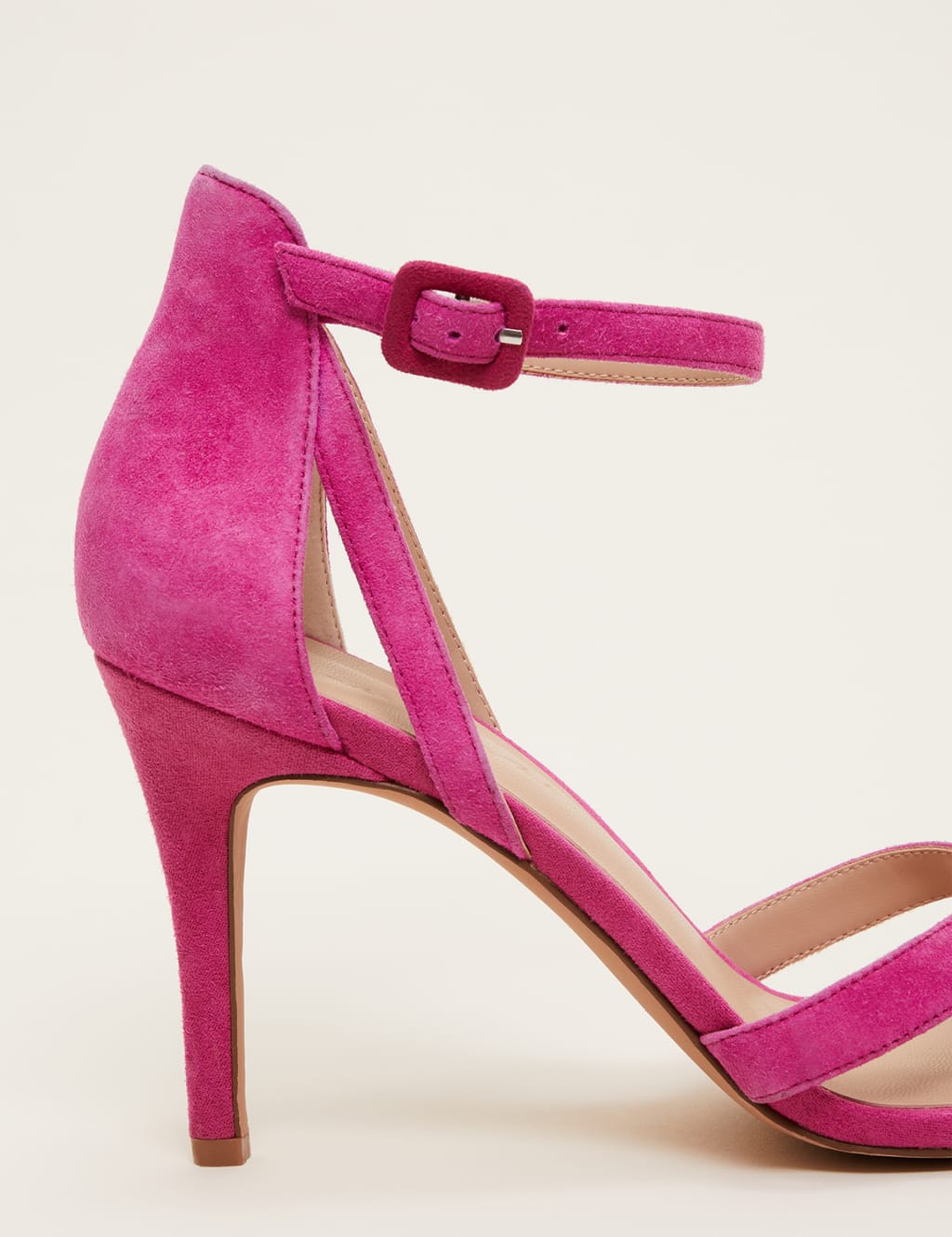 Suede Ankle Strap Stiletto Heel Sandals image 3