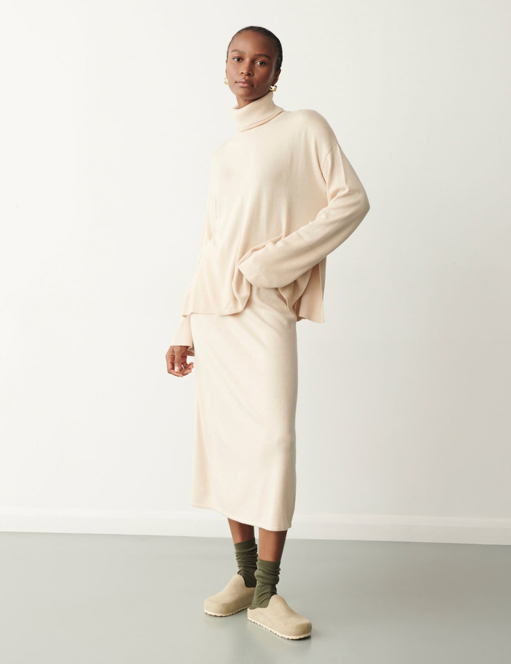 A line skirt beige online