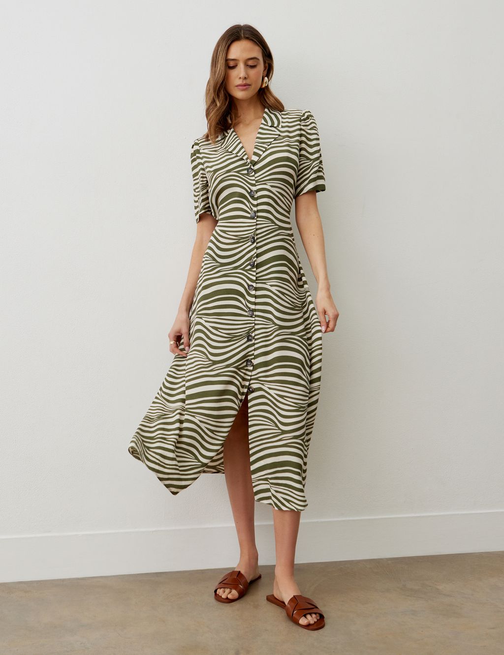 Striped Midaxi Shirt Dress
