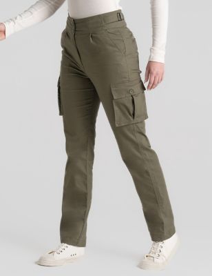 Craghoppers Womens Cotton Rich Cargo Trousers - 18 - Green, Green