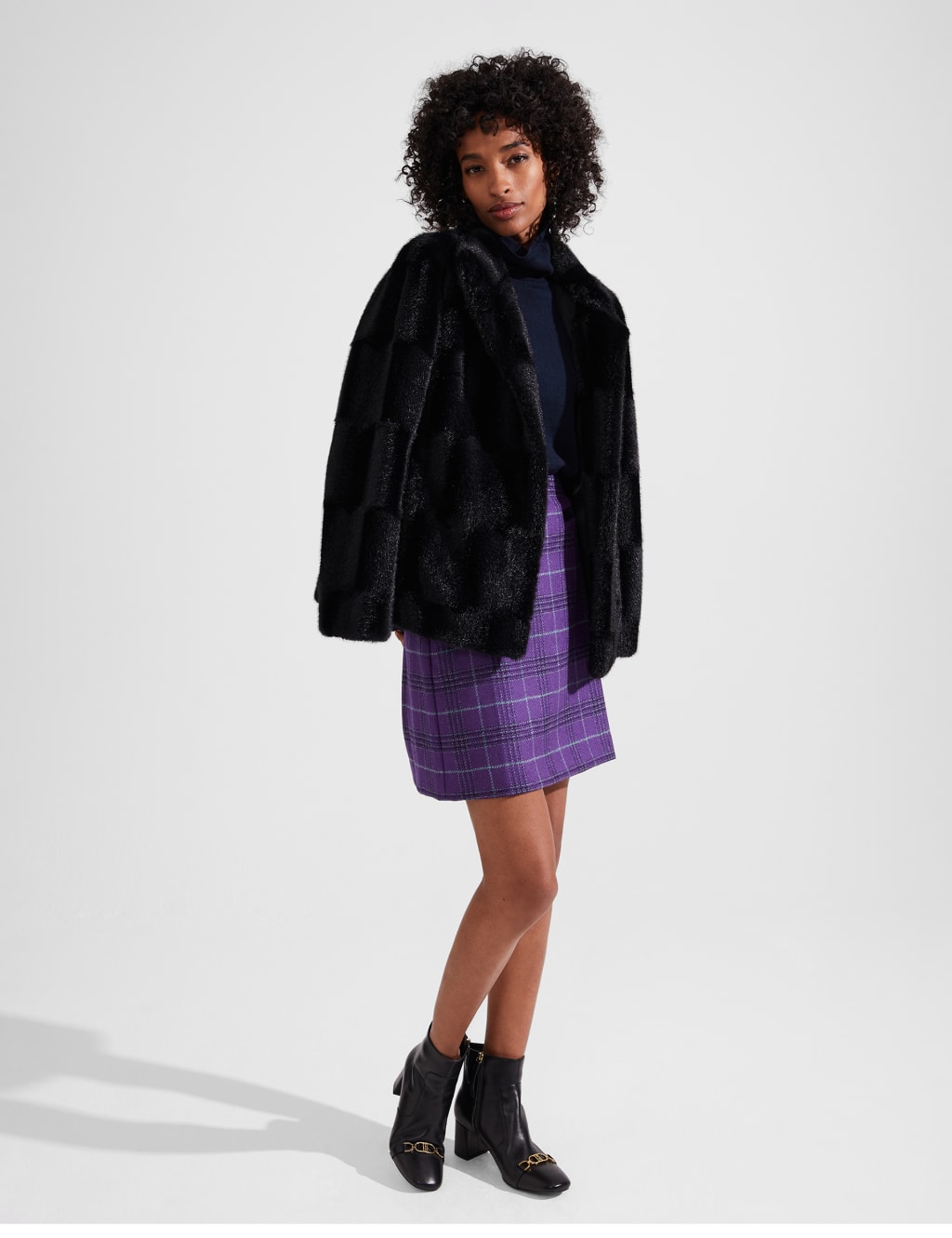 Pure Wool Checked Mini A-Line Skirt image 5