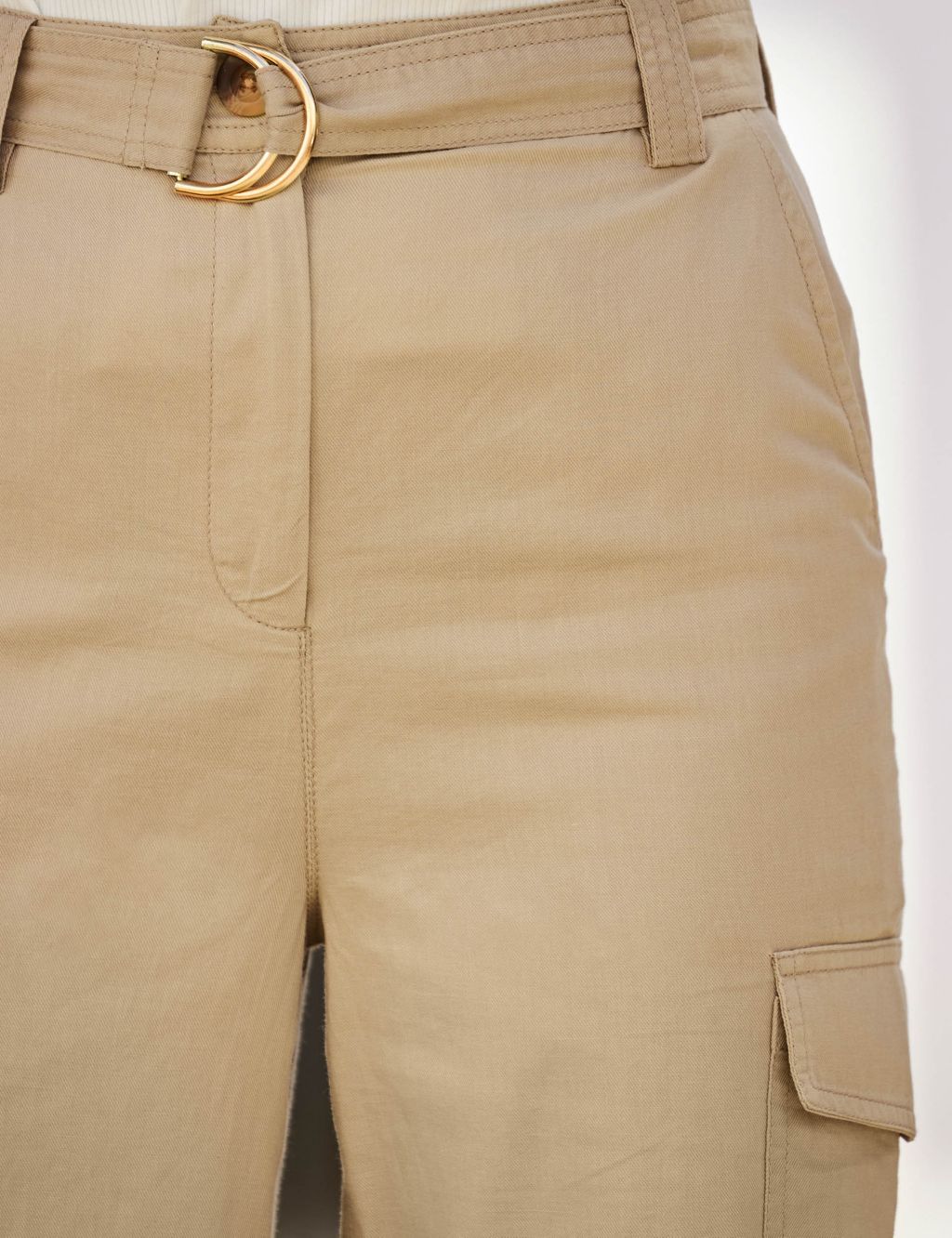 Twill Cargo Belted Tapered Trousers image 5