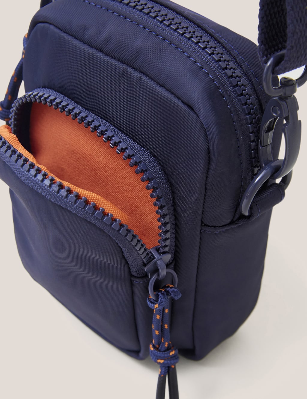 Nylon Zip Detail Cross Body Phone Bag image 3