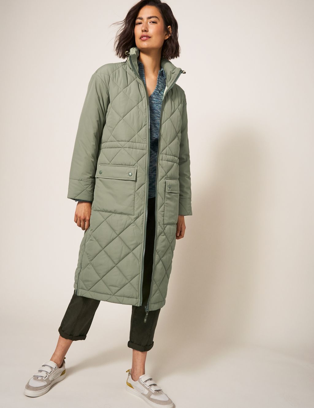 Quilted Hooded Longline Coat