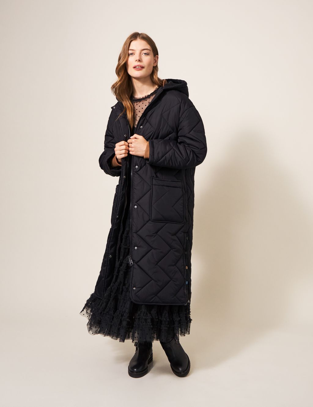 Padded Hooded Relaxed Longline Coat