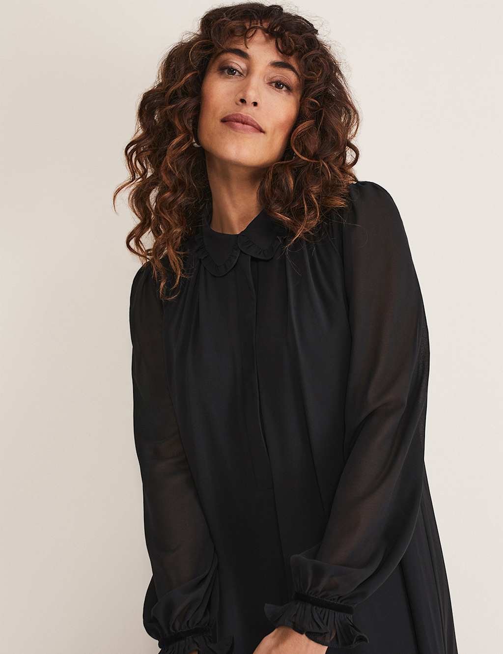 Pleated Knee Length Shift Dress image 4