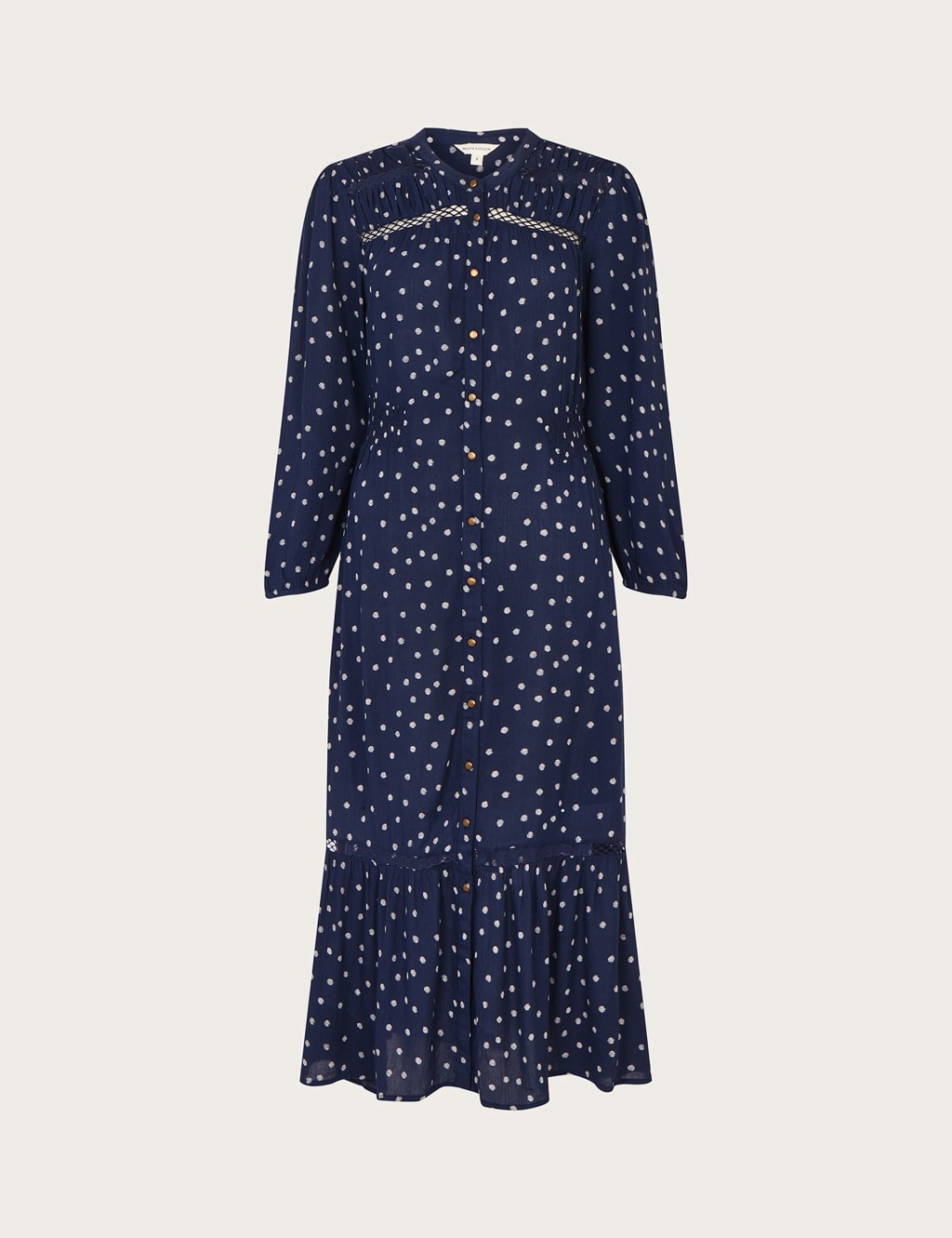 Polka Dot Round Neck Midi Tea Dress image 2