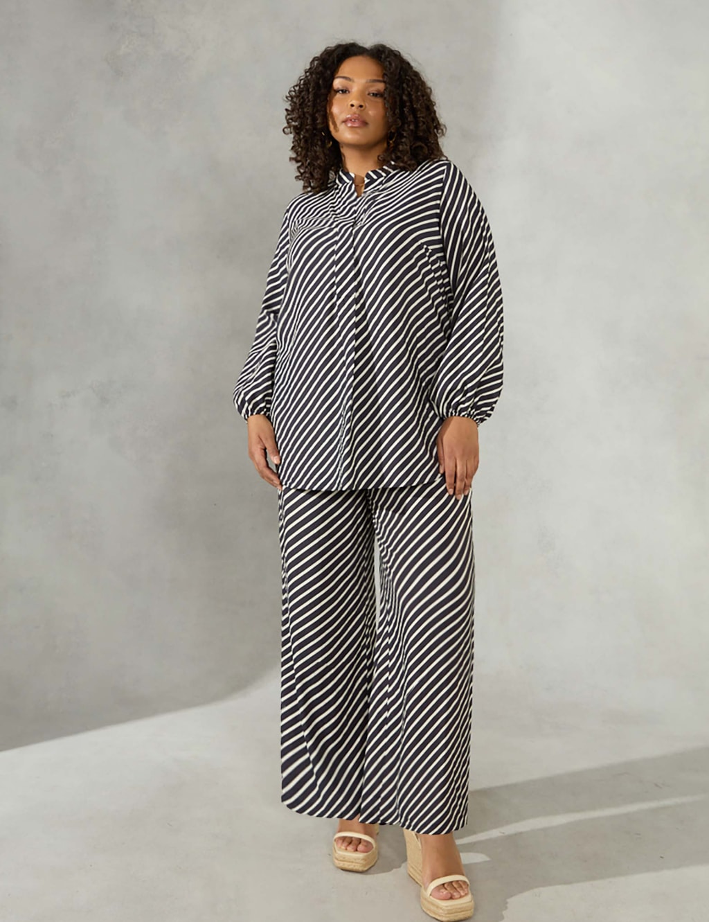 Striped Collared Relaxed Shirt image 3