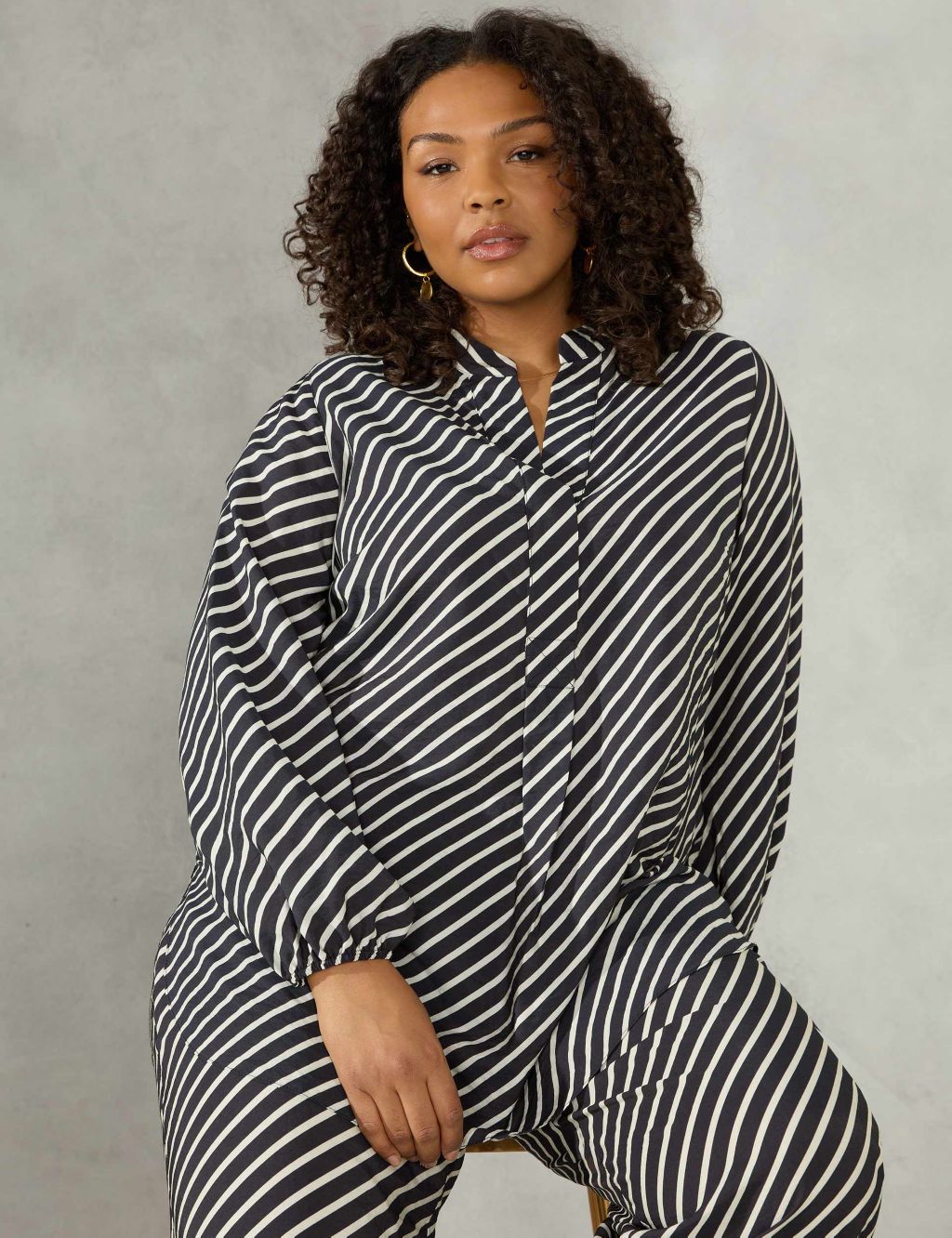 Striped Collared Relaxed Shirt image 4