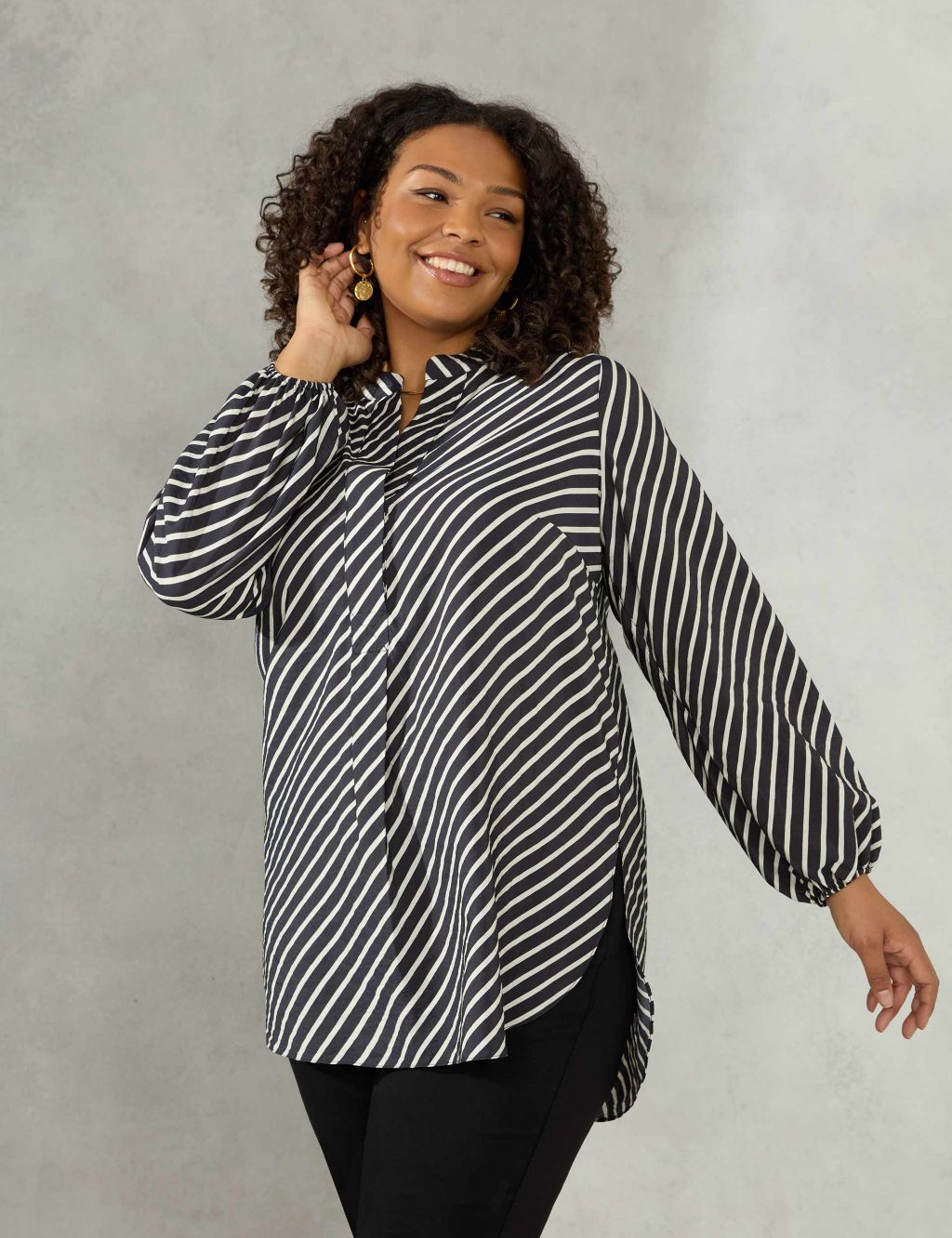 Striped Collared Relaxed Shirt image 6