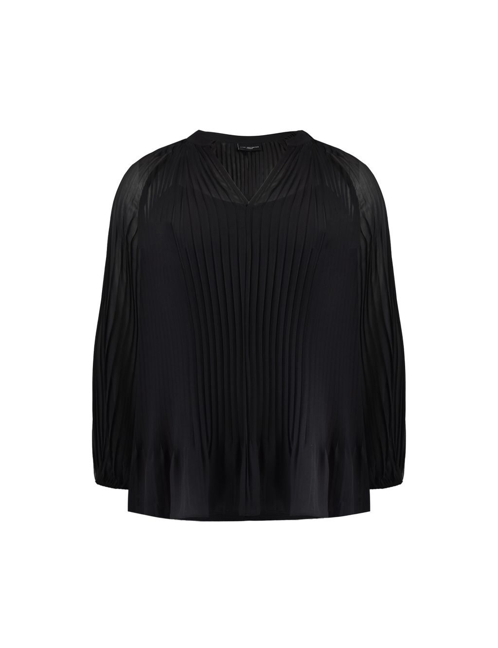Pleated V-Neck Relaxed Blouse image 2