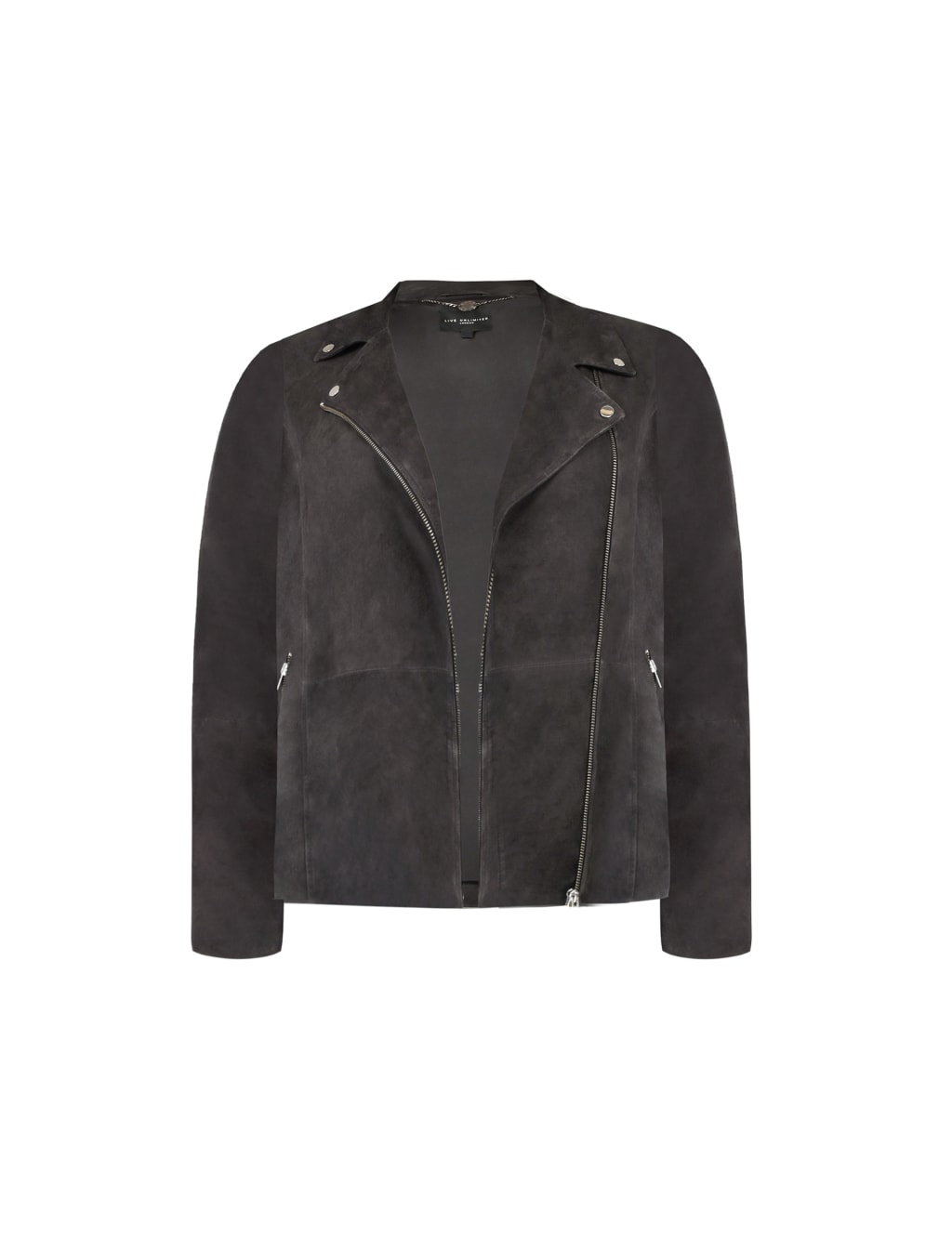 Suede Longline Biker Jacket image 2
