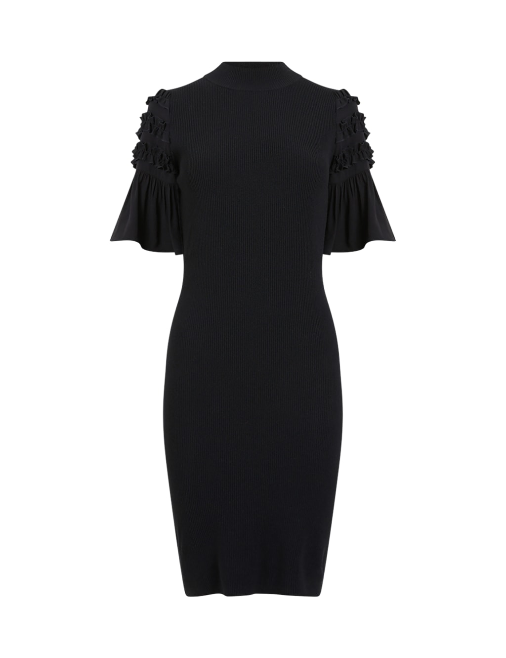 Ribbed High Neck Mini Bodycon Dress image 2