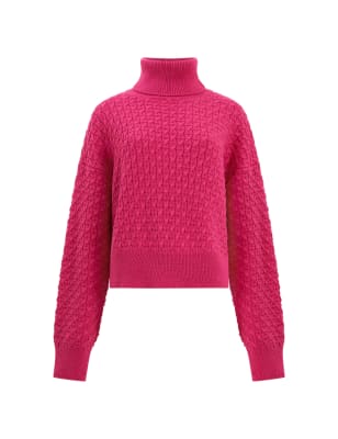 Women's Black Roll Neck Jumpers