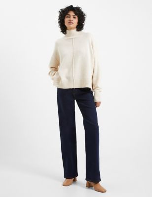 French Connection Womens Funnel Neck Jumper - XS - Oatmeal, Oatmeal