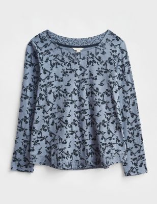 M&S White Stuff Womens Pure Cotton Floral Long Sleeve Top