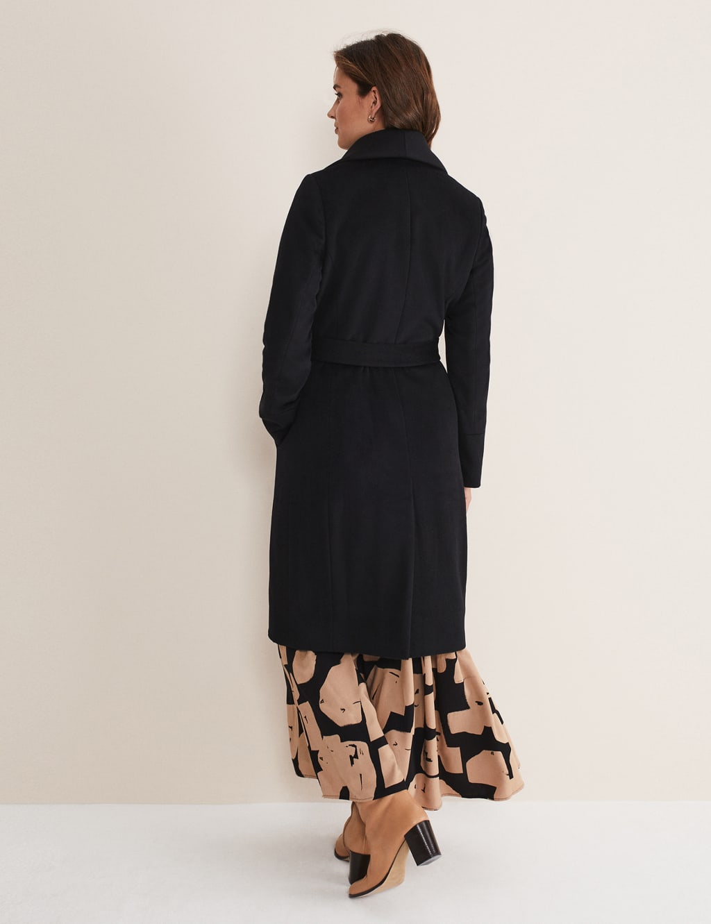 Wool Rich Collared Wrap Coat image 3