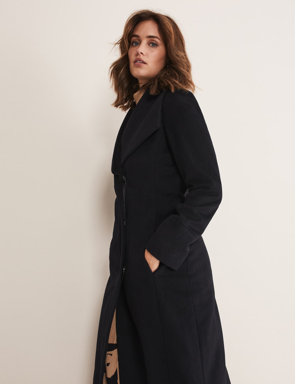 Wool Rich Collared Wrap Coat image 7
