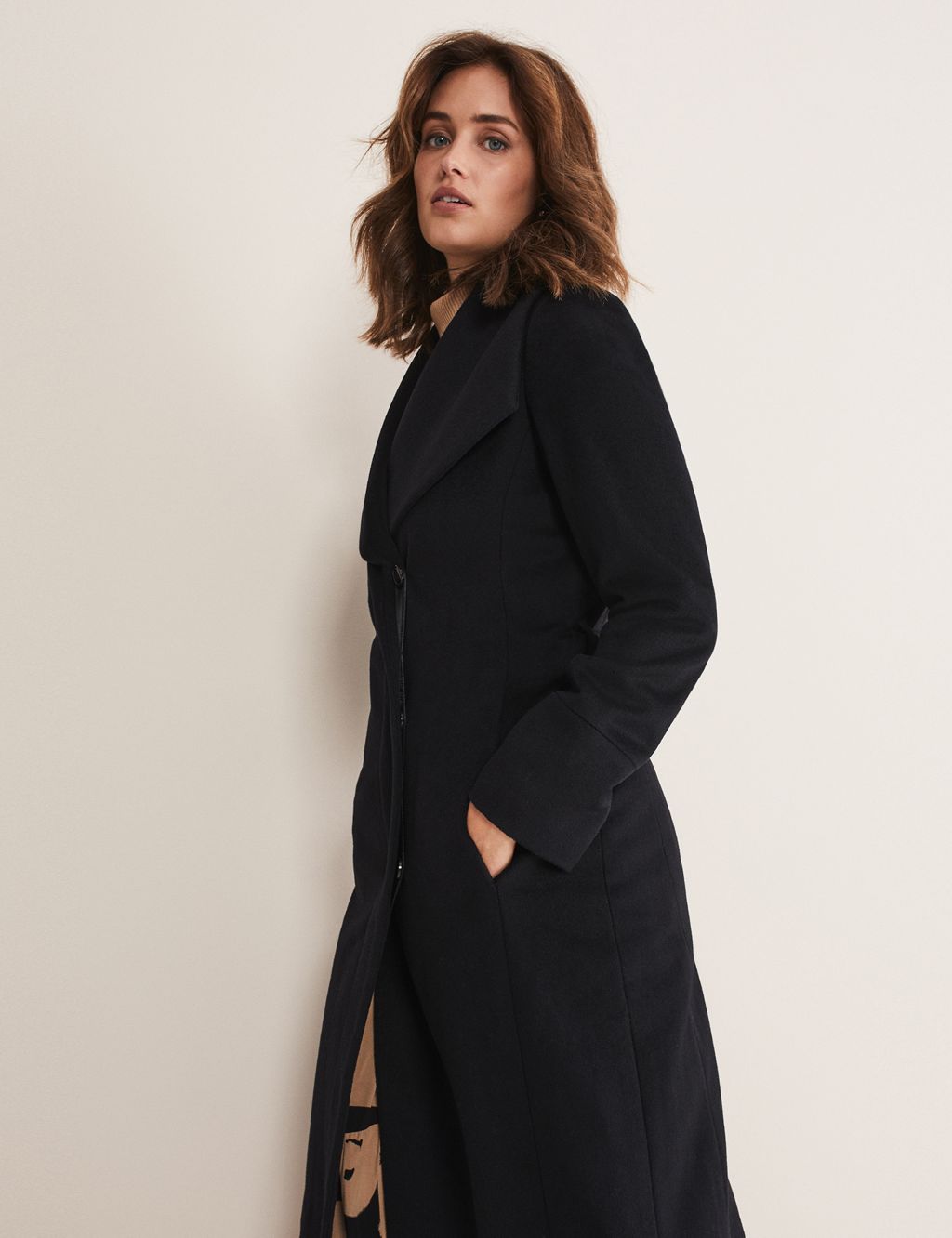 Wool Rich Collared Wrap Coat image 8