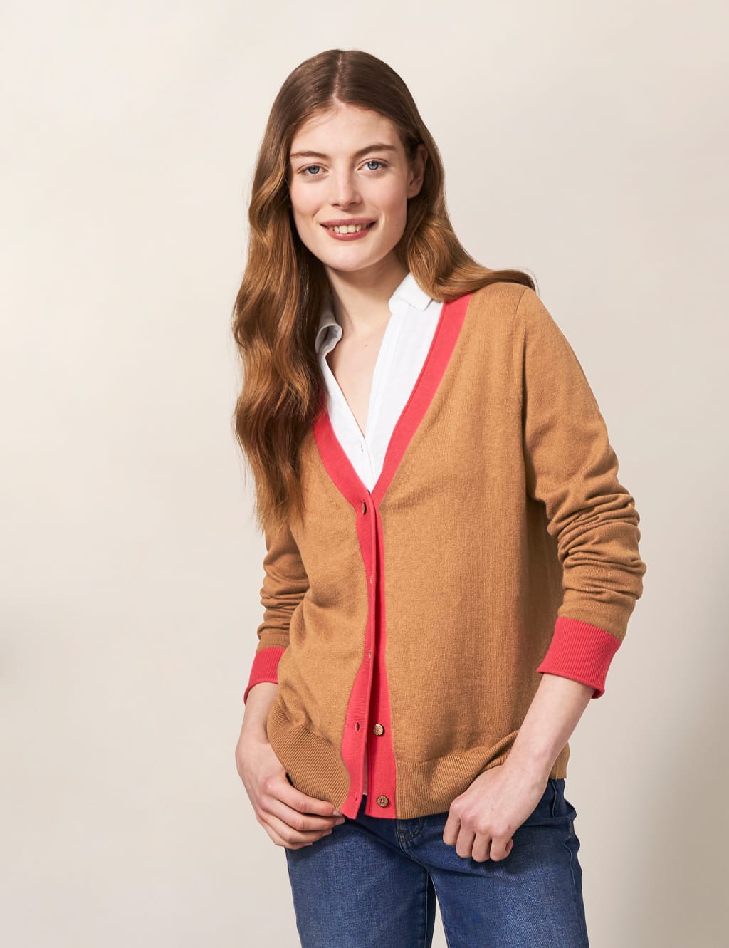 Meile Knitted Long Sleeve Cardigan (Brown)