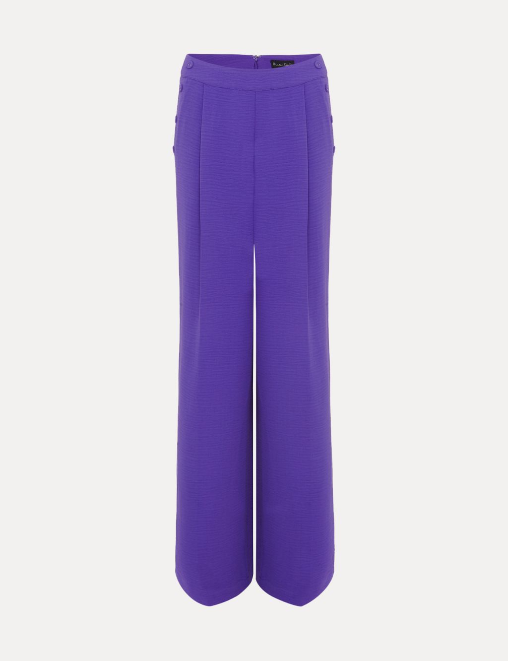 Textured Button Detail Wide Leg Trousers image 2