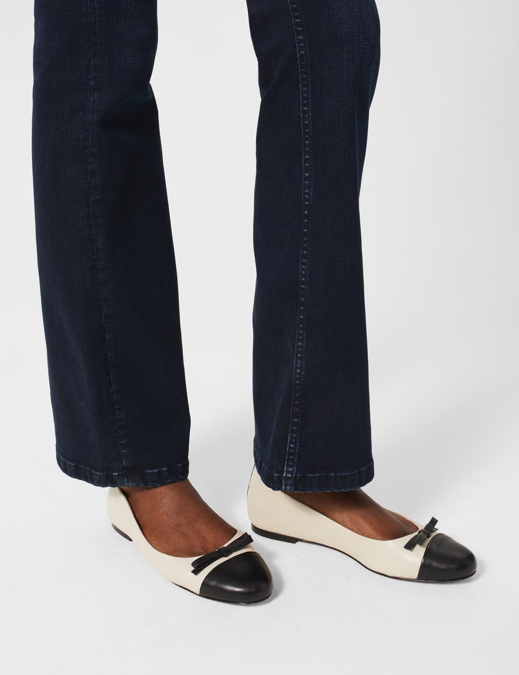 Leather Bow Flat Ballet Pumps image 1