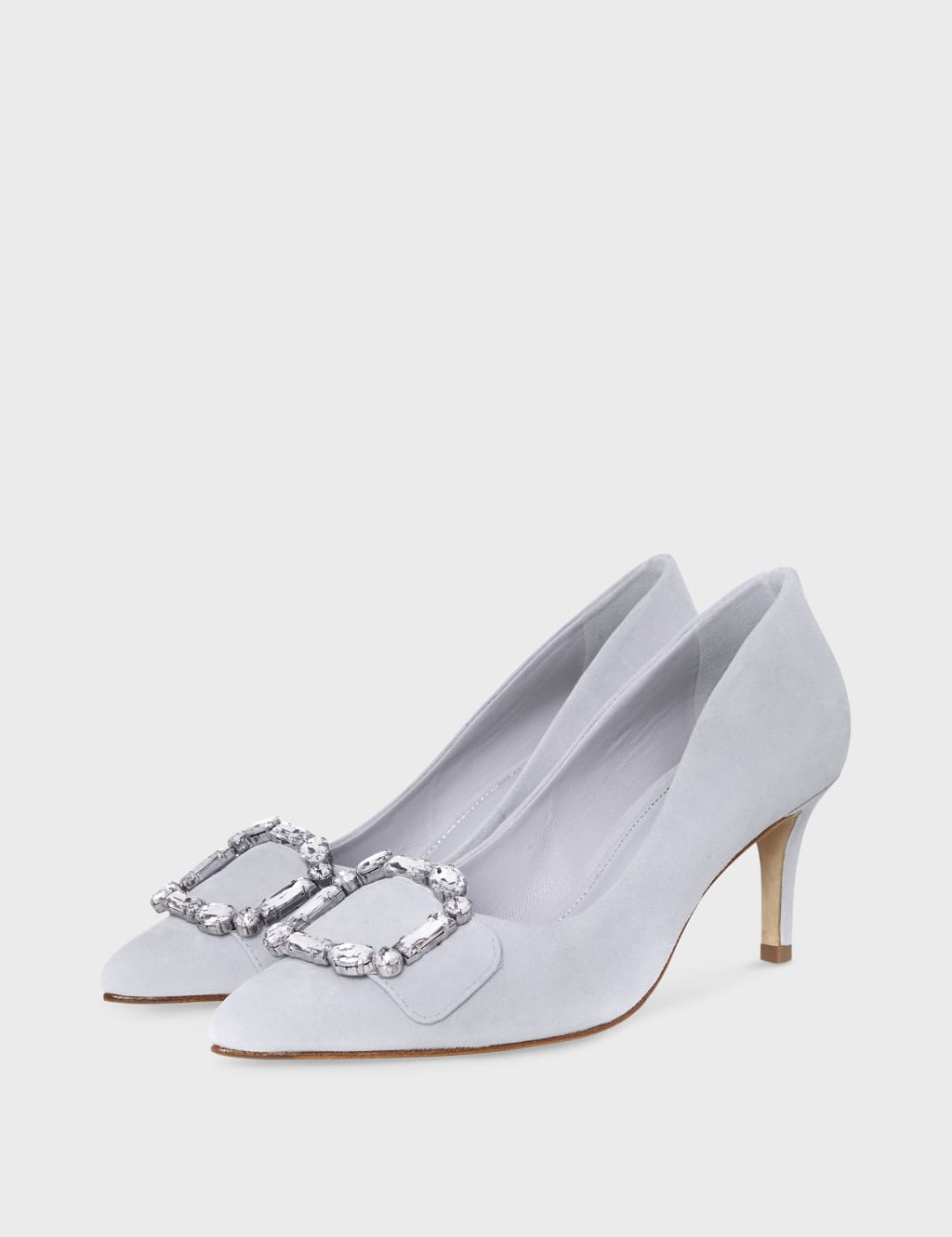 Suede Kitten Heel Pointed Court Shoes image 2