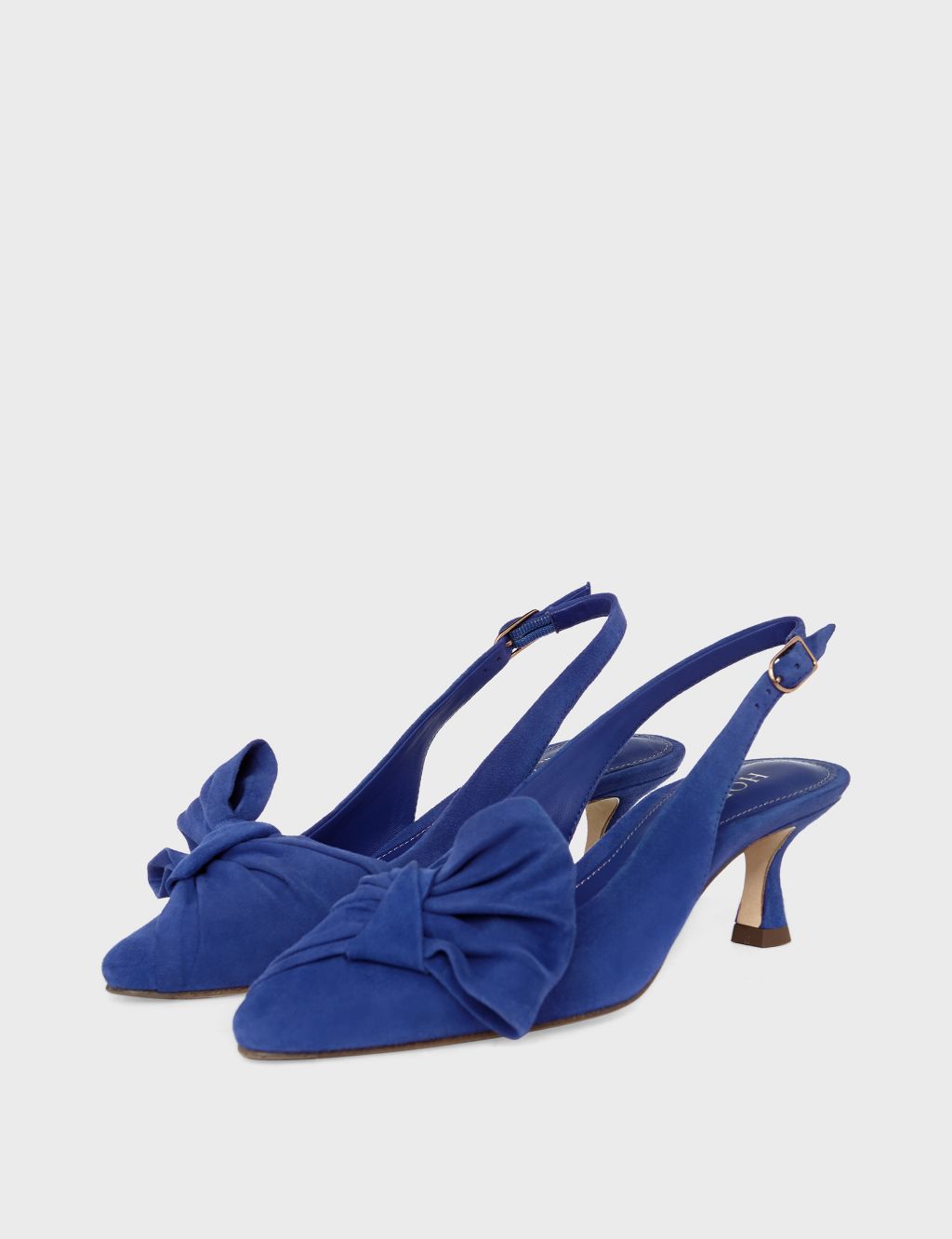 Suede Bow Kitten Heel Slingback Shoes image 2