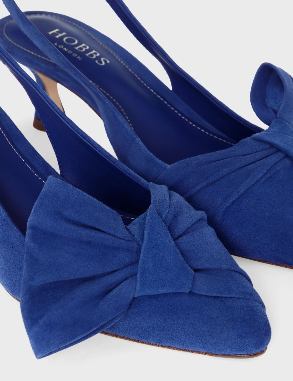 Suede Bow Kitten Heel Slingback Shoes image 4