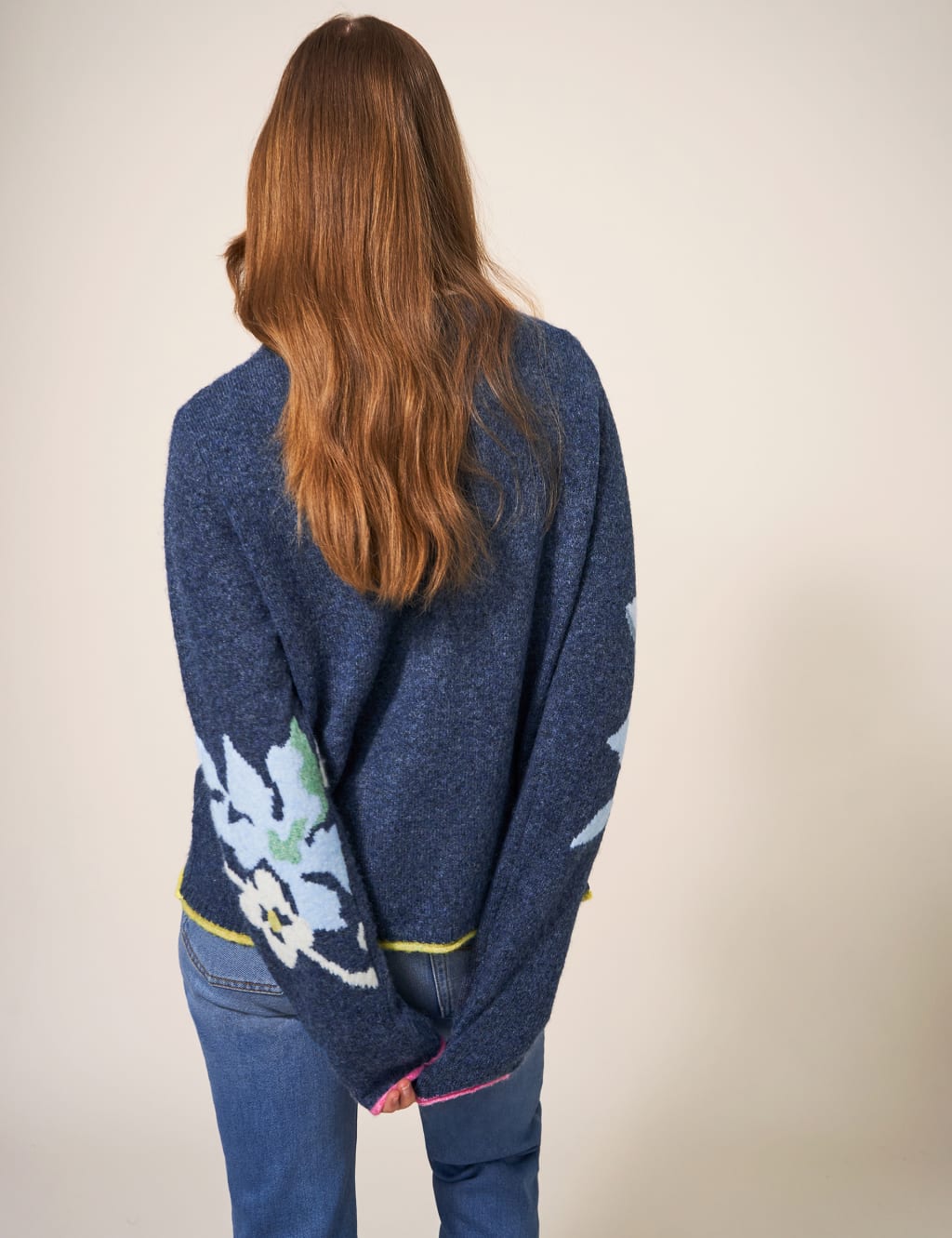 Floral Crew Neck Button Front Cardigan image 5
