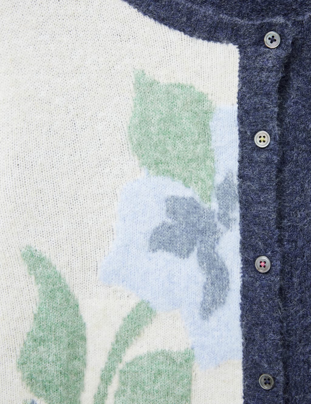 Floral Crew Neck Button Front Cardigan image 6