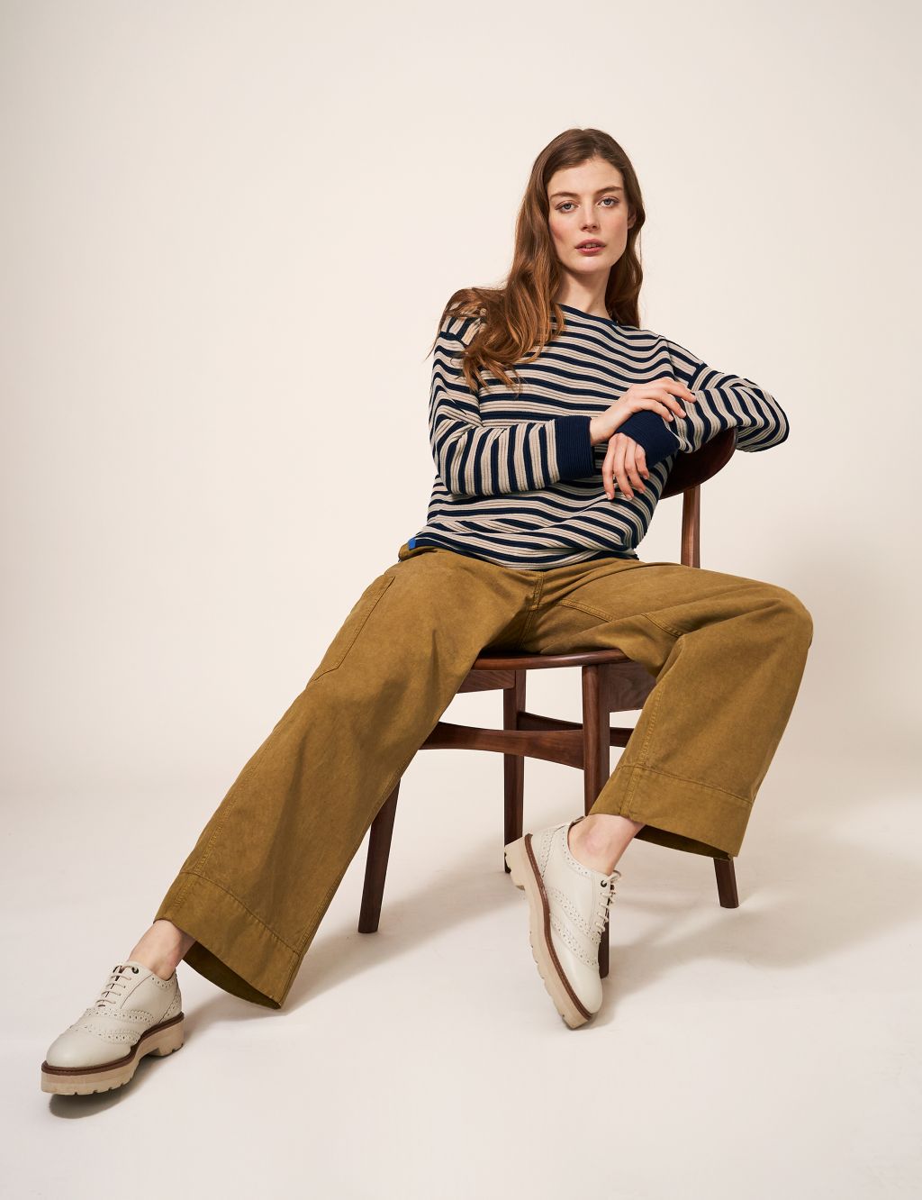 Organic Cotton Striped Ribbed Jumper image 3