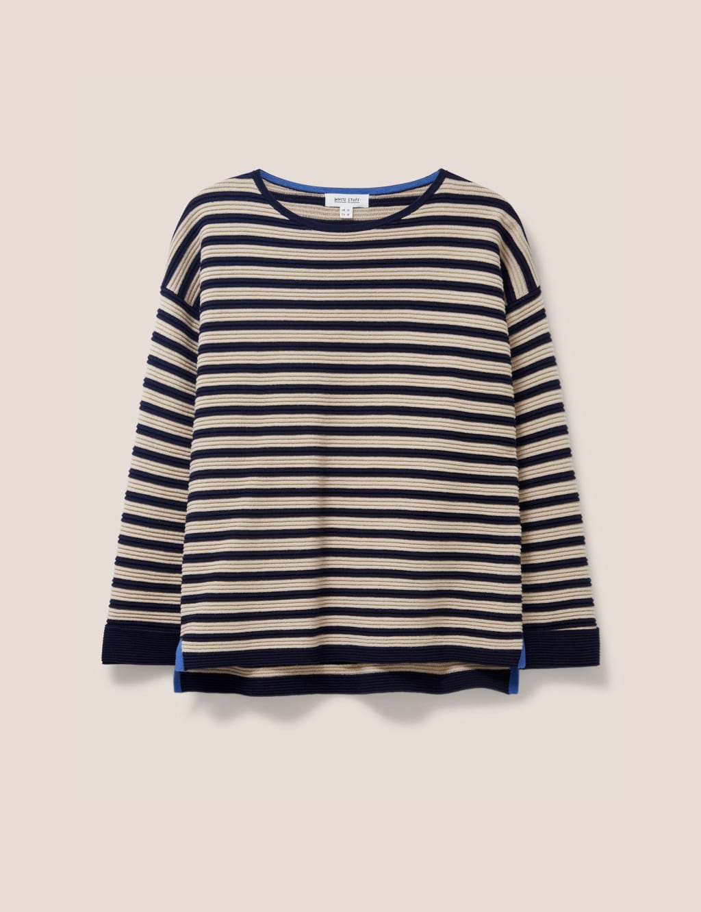 Organic Cotton Striped Ribbed Jumper image 2